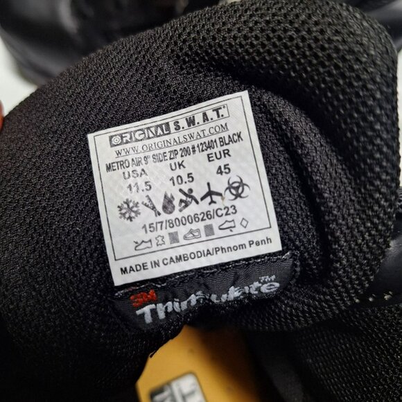 S.W.A.T. 9 Inch Side Zip Waterproof  Combat Riding Work Boot US 11.5 Mens 123401 - Picture 5 of 12